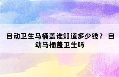 自动卫生马桶盖谁知道多少钱？ 自动马桶盖卫生吗